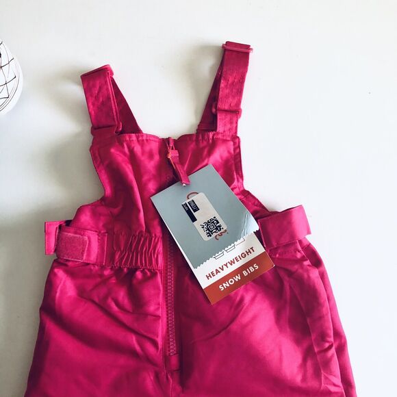 NWT Cat & Jack Baby Size 18 Months Heavyweight Snow Bibs Overalls Pink - Picture 3 of 11